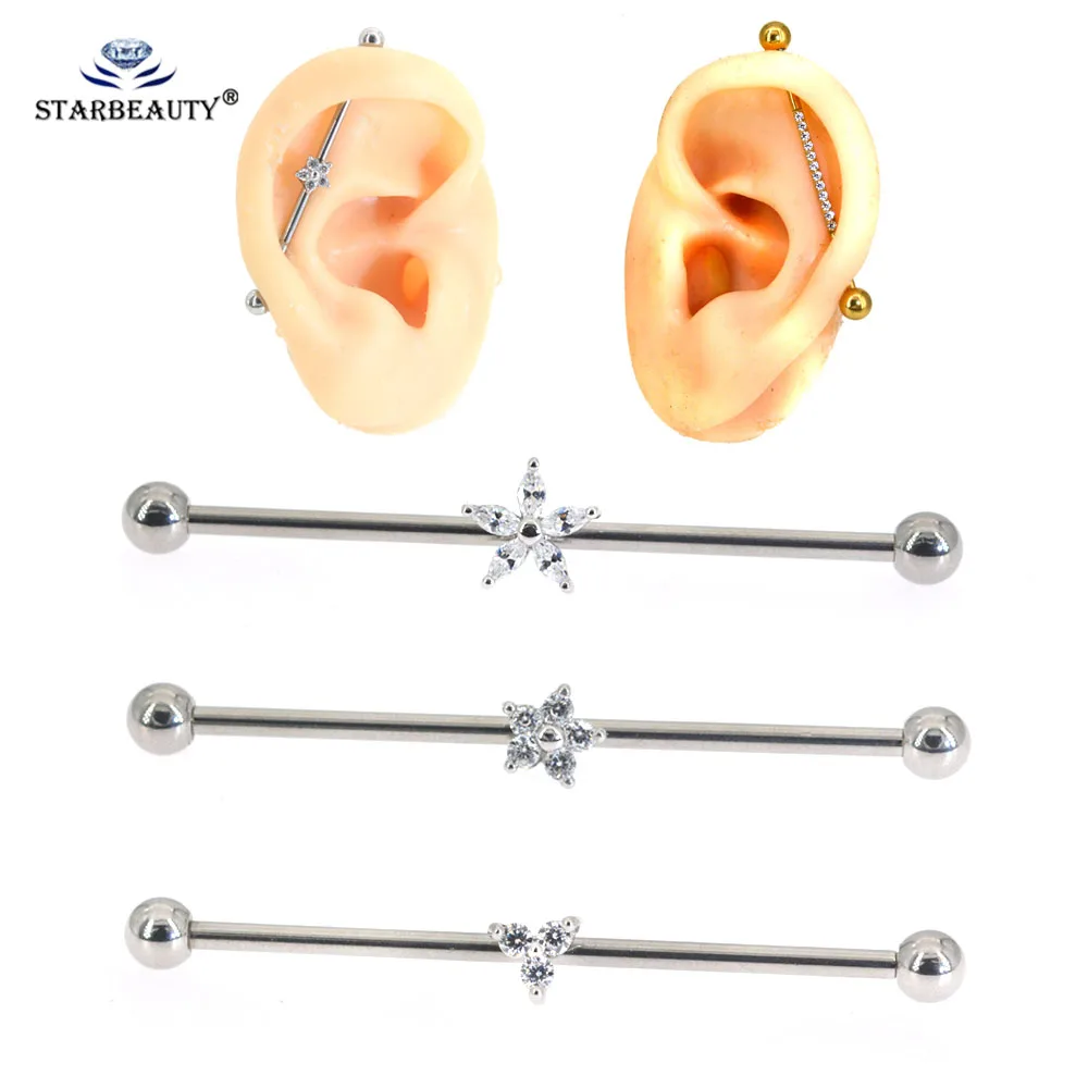 Industrial Barbell Industrial Earrings 14g 38mm Industrial Piercing Jewelry Surgical Stainless Steel Scaffold Piercings Snake