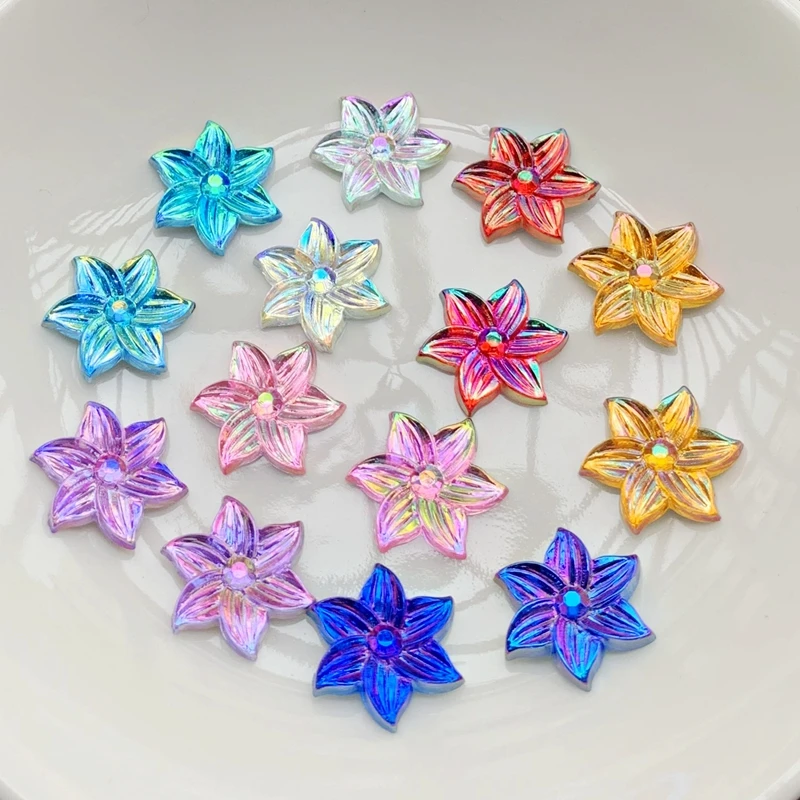 15mm Cute AB festooned scrapbook acrylic flat back DIY ornaments wedding decoration  flatback rhinestone 50pcs/lot