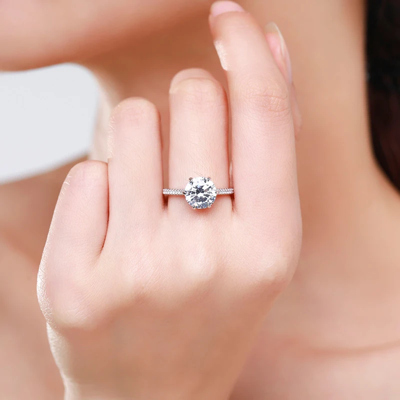 Ailmay 100% 925 Sterling Silver Round Ten Hearts Arrow CZ Ring Exquisite Luxury For Women Wedding Statement Band Fine Jewelry