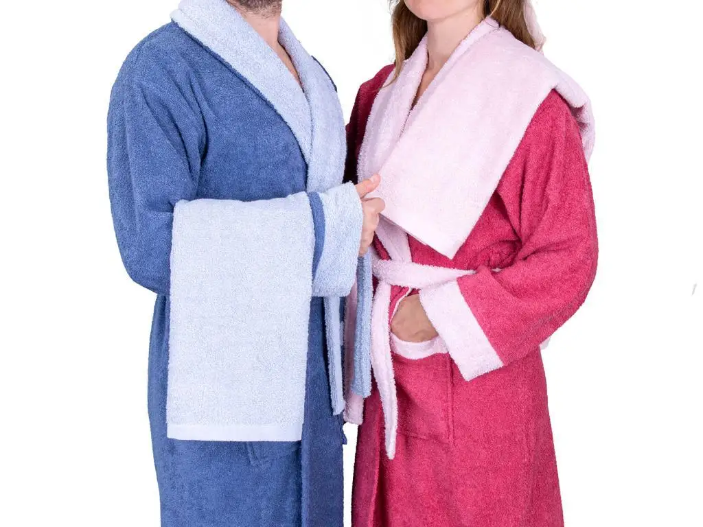 Çeyizdiyarı True Match Cotton Bathrobe Set Indigo Franbuaz