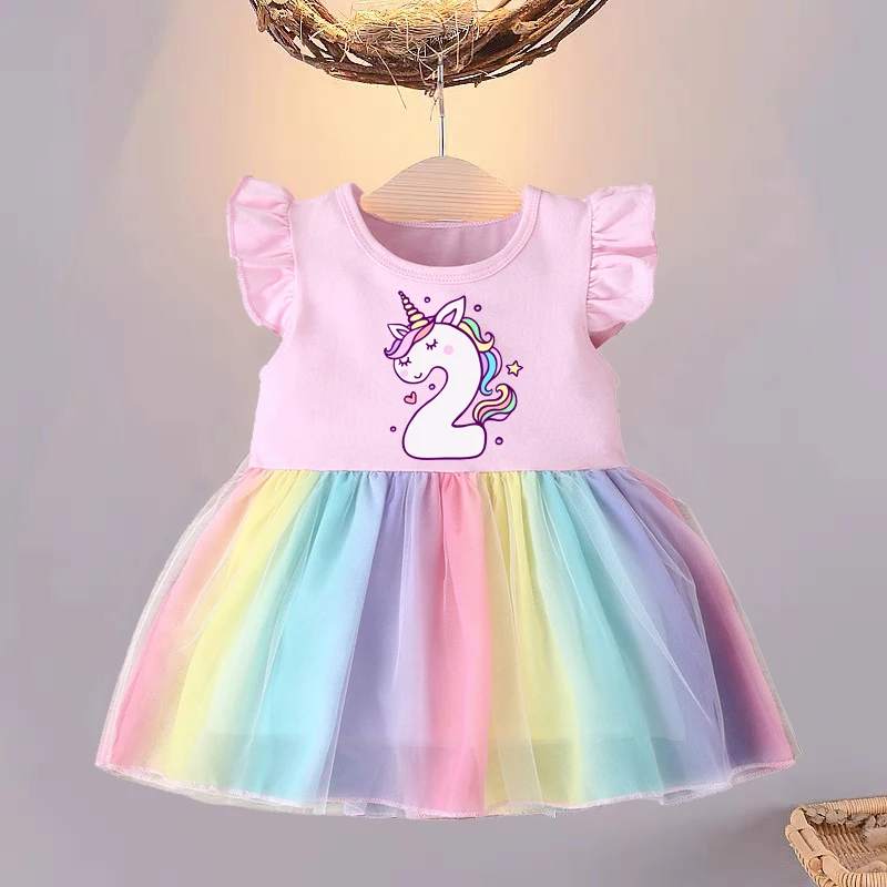 1 2 3 4 Year Birthday Dresses Baby Girl Clothes Toddler Birthday Xmas New Year Outfits Summer Dresses Prom Dress for Girls