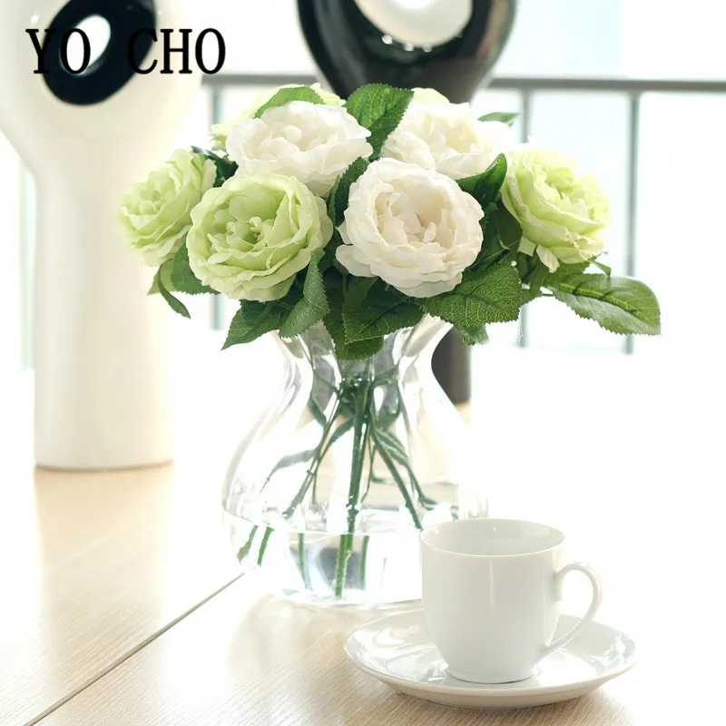 Silk Rose Artificial Flower Branch Single Head Roses Imitation Flowers for Wedding Table Wall Decor Home Vase Accessories Flores