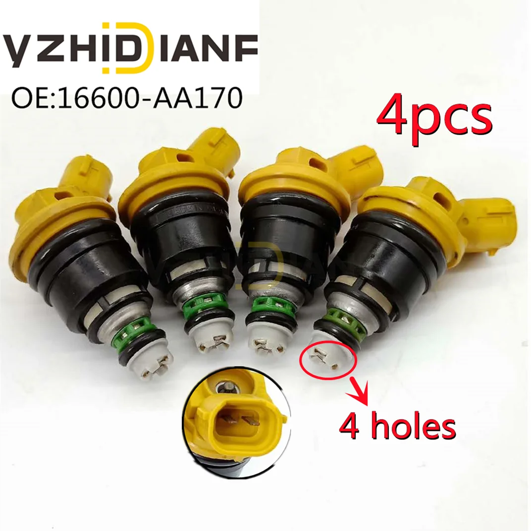 4x 16600 AA170 For Subaru- Sti WRX GC8 2005-2011 550cc Yellow Side Fuel Injectors nozzle 16600-AA170 16600AA170 Car Auto Parts