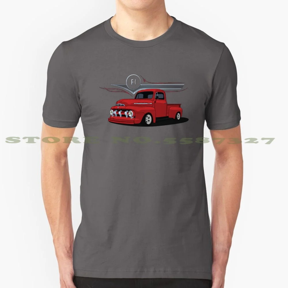 F-1 100% Pure Cotton T-Shirt Series Pickup Truck V8 American Usa F150 F100 F250 Super Duty Classic Hotrod Car Automotive