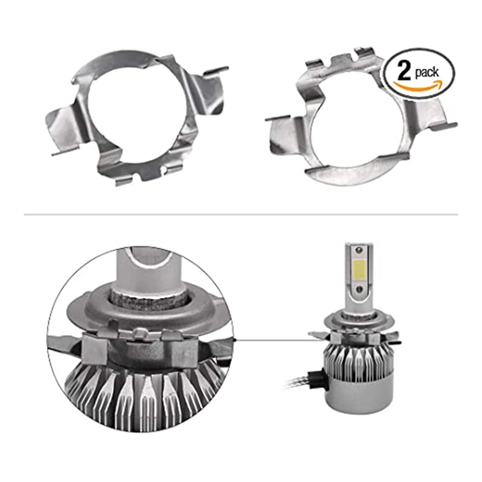 2x H7 LED Car Headlight Bulb Base Holder Adapter Socket H7 HID Headlight  For Benz BMW Audi Auto Headlight Mount