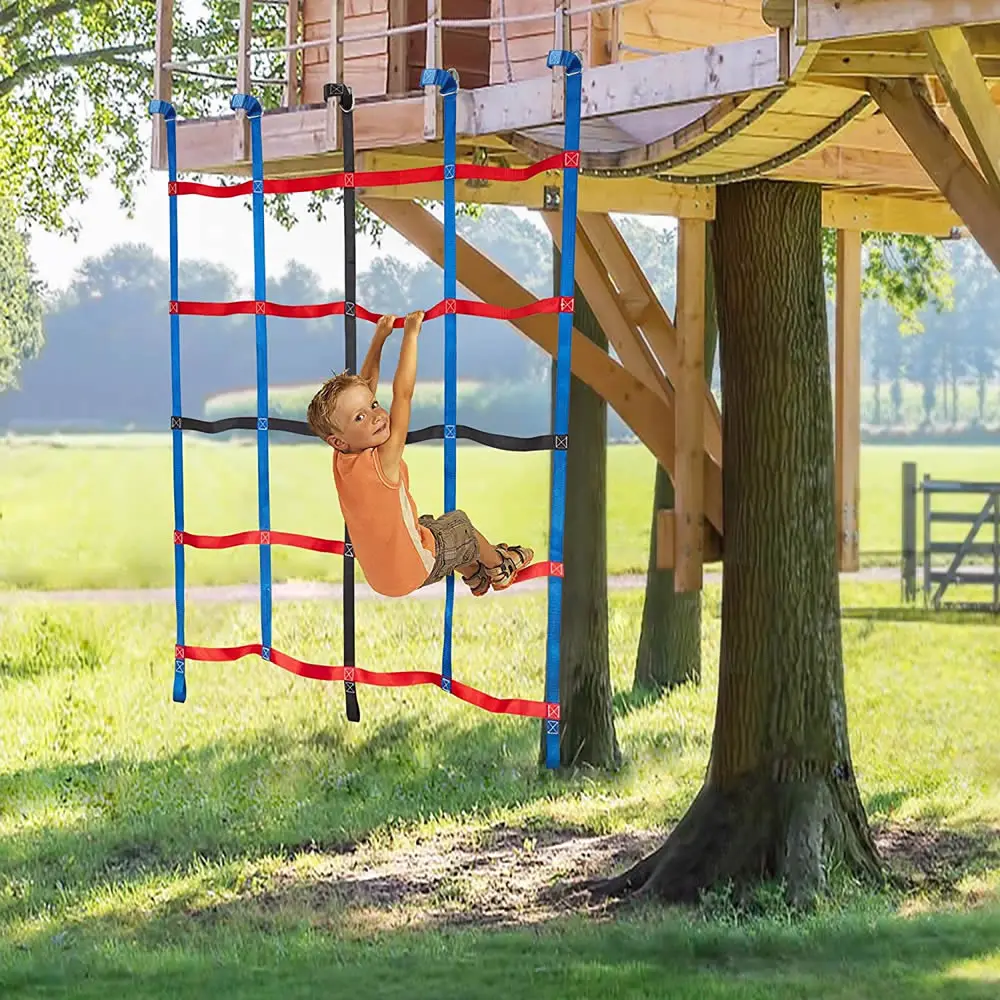 Rete da arrampicata rete da arrampicata in poliestere rete da carico scala per bambini all'aperto Treehouse palestra parco giochi corsa a ostacoli rete da allenamento