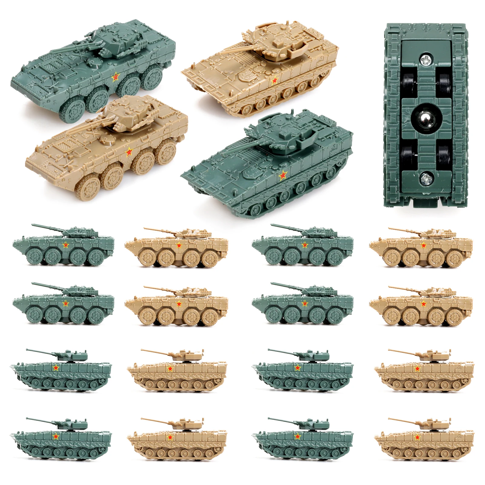 ViiKONDO Toy Tank Model Kit Military Vehicle 1/144 Scale Army Truck Collect Russia T90-MS Main Battle German Tiger/Panther 4pcs