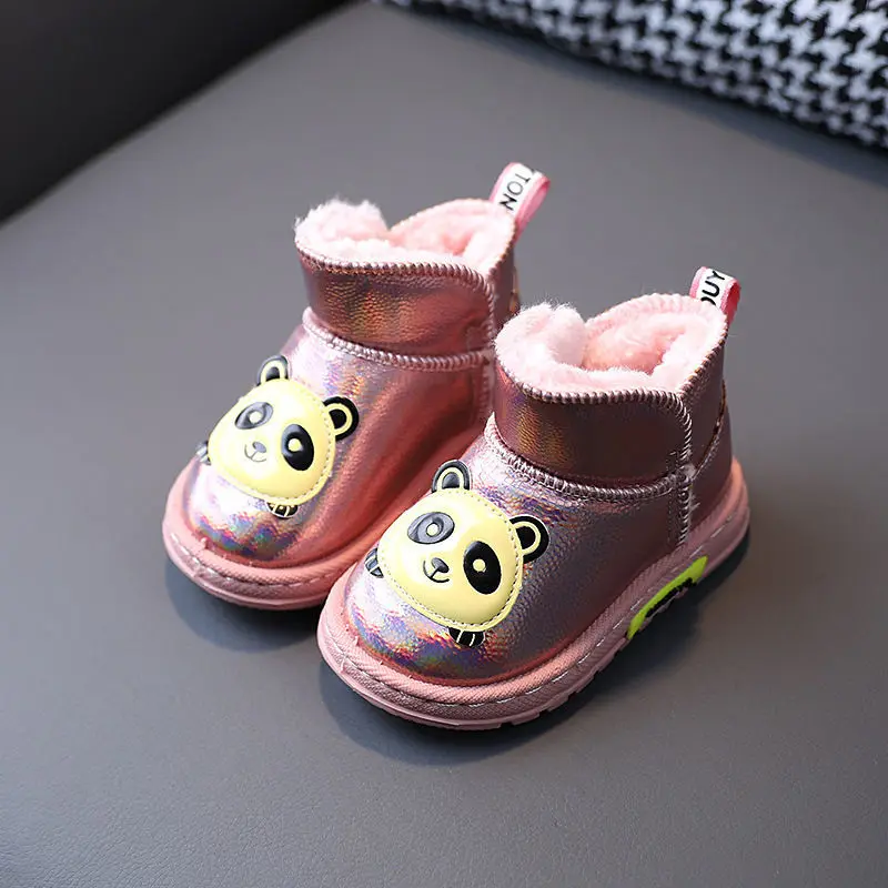 2022 Winter New Girls Snow Boots Children's Princess Cotton Boots Plus Velvet Boys Warm Cotton Winter Shoes Kids Snow Boots