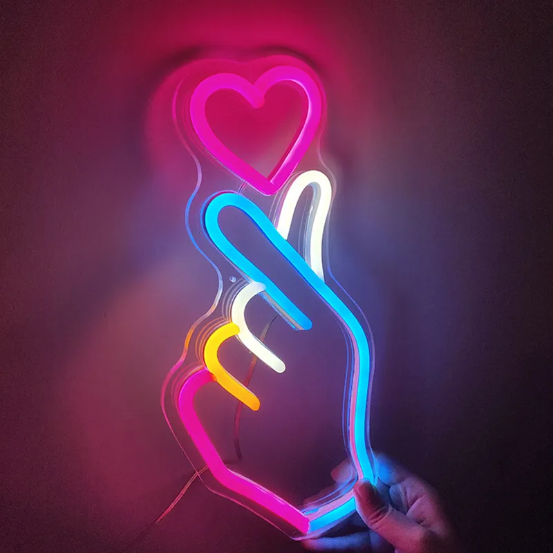 Led Neon Sign She Said Yes Gesture Flex Led Acrylic Clear Backboard Sign Party Bar Store Home Decoration Led Neon Light