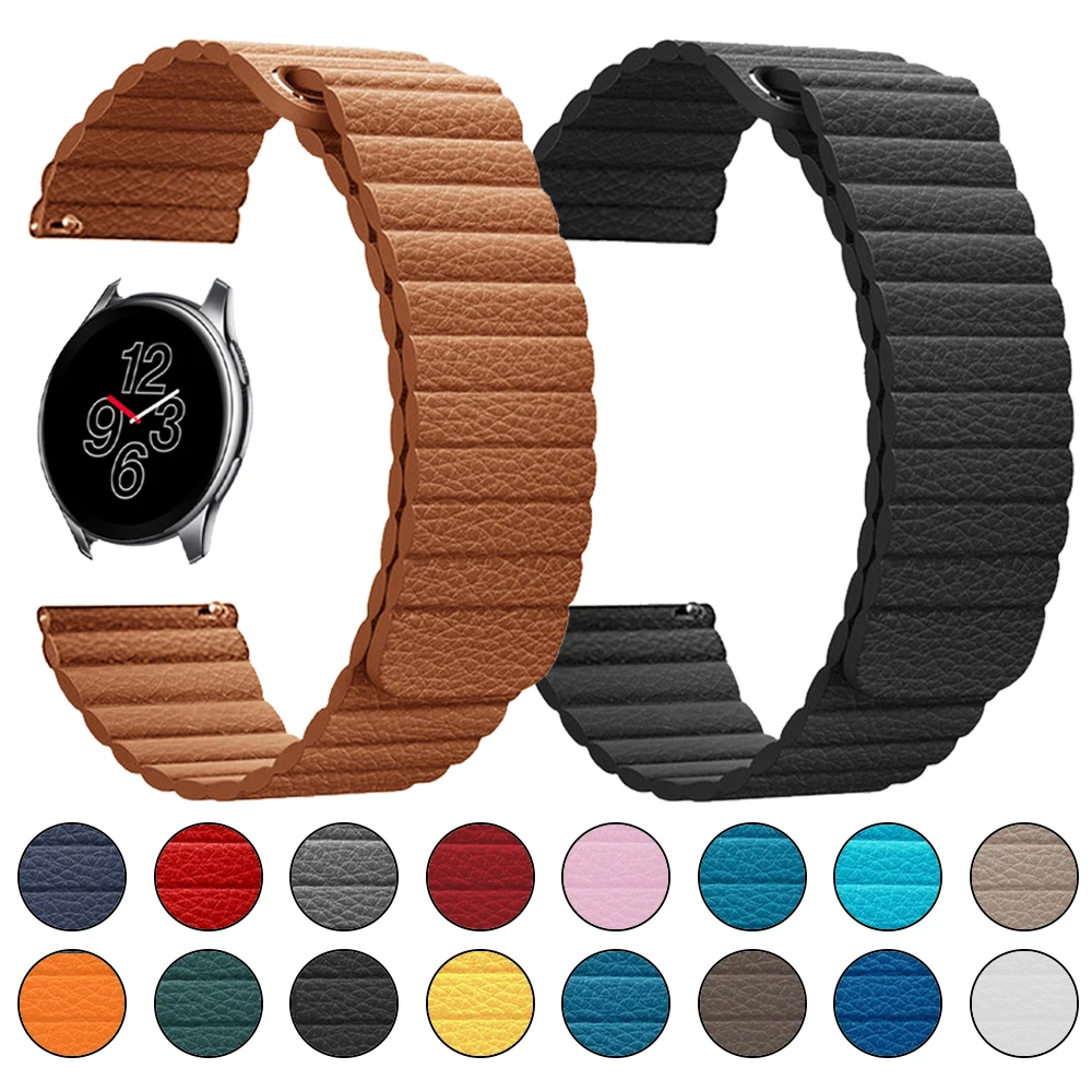 

Magnetic Leather Strap for Oneplus Watch Smartwatch Watchband Bracelet One Plus Watch Band Replacement Wristband Correa Belt