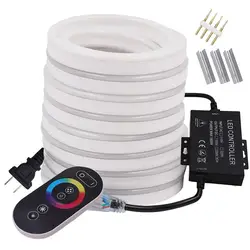 220V LED Neon RGB Strip Light 5050 2835 Neon elastyczna lina światła WIFI Bluetooth pilot aplikacji sterowania lampa LED ue Power Set