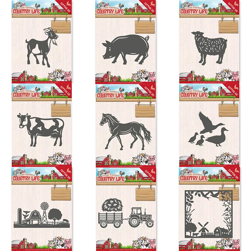 Matrices de découpe en métal Piggy Craft, moule de découpe, cadre de chariot de ferme d'animaux, Scrapbook, couteau artisanal en papier, moule de lame, poinçon, pochoirs