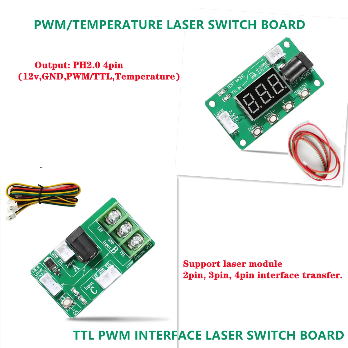 

NEJE TTL PWM Interface Laser Switch Board/PWM/Temperature Laser Switch Board For Laser Module Manual PWM Control With Cable Tool