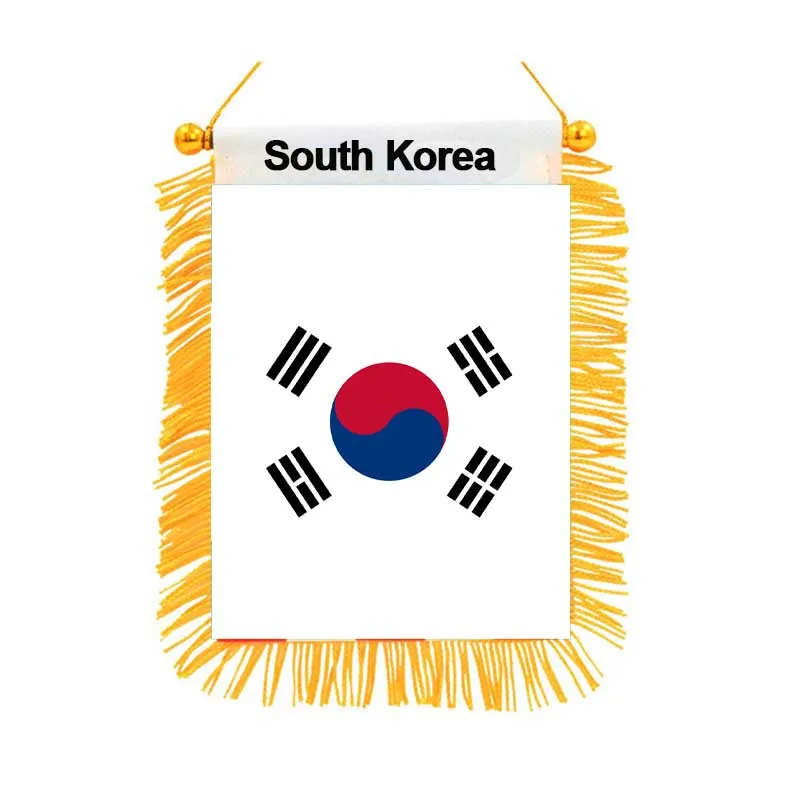 

South Korea Double Sided Black-out Mini Flags High Quality Printed National Flags Home Decor