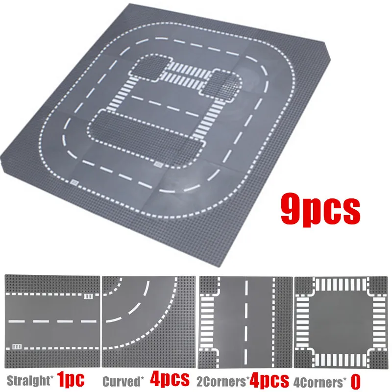 32*32 Dots Road Baseplates Classic Building Blocks Construction Toys City Street Bricks Compatible 32x32 River Placas De Base