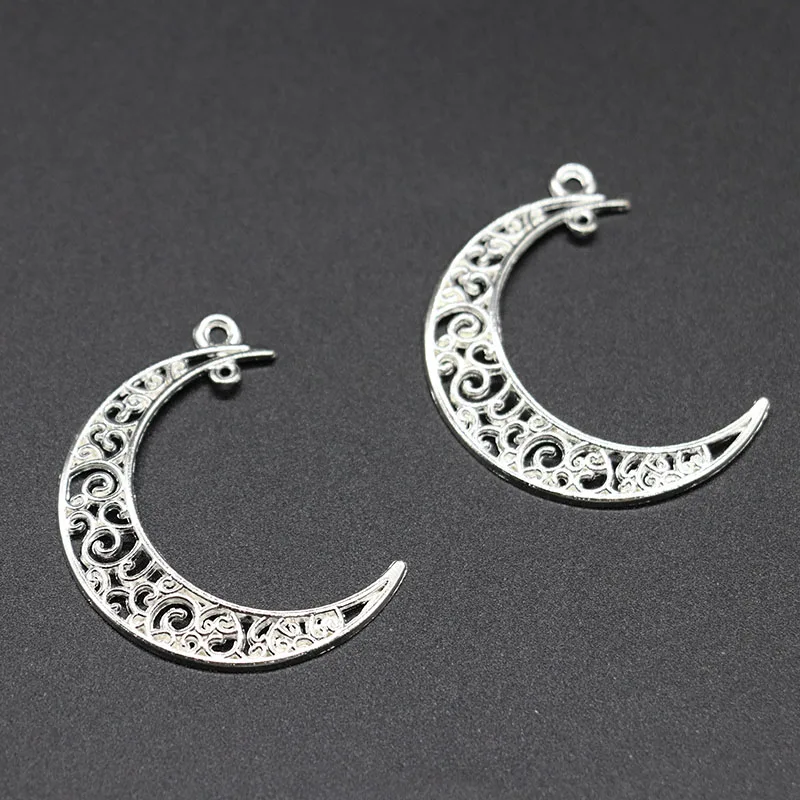 Mibrow 20pcs/lot Vintage 7 Colors Moon Charms Pendant 37mm Size Moon Charm for DIY Jewelry Making Findings