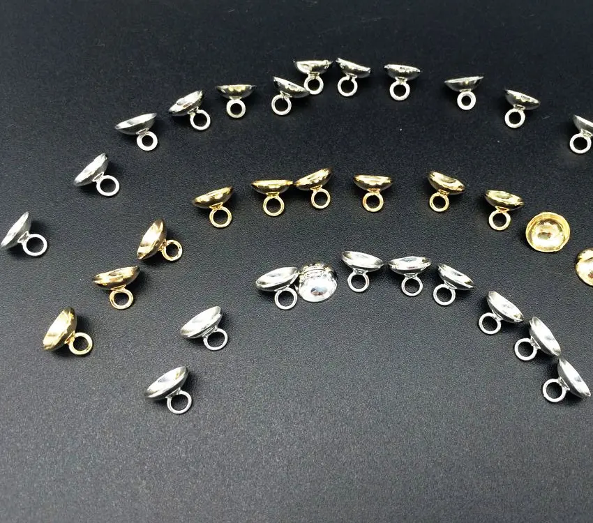 200 pcs metal caps,glass ball caps gold,shiny silver and rhodium silver.mix color  Fashion and mini jewelry accessories