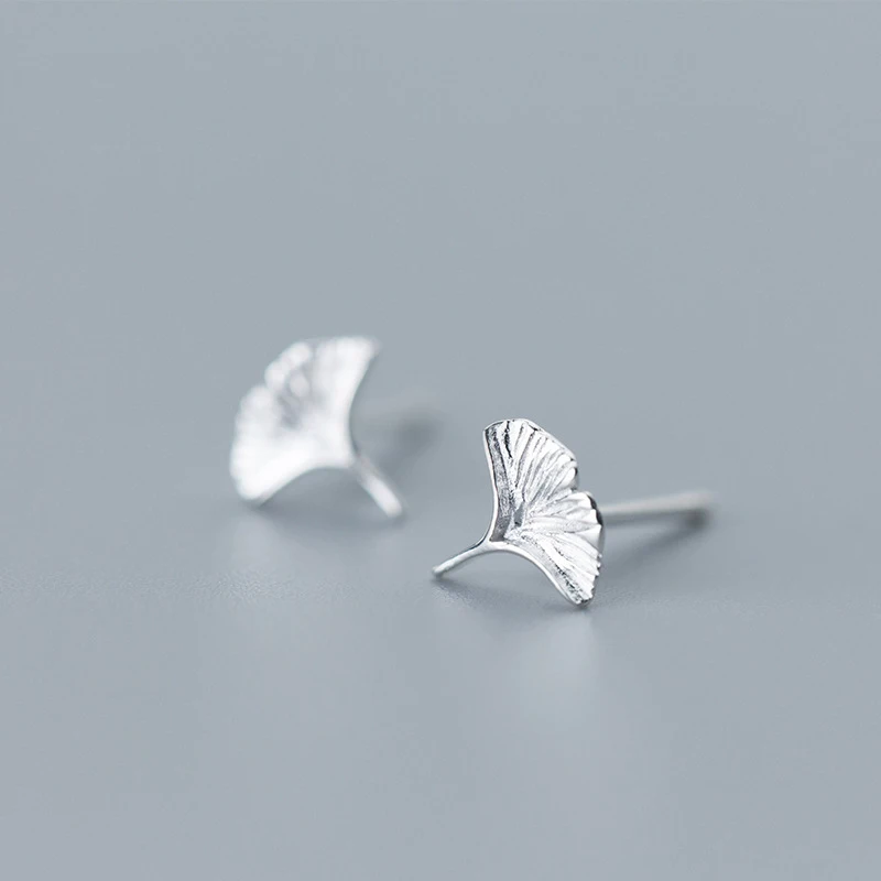 La Monada Stud Earrings For Women Silver 925 Minimalist Ginkgo Leaf Fine Women Earrings In Jewelry Stud Earrings 925 Silver Gold