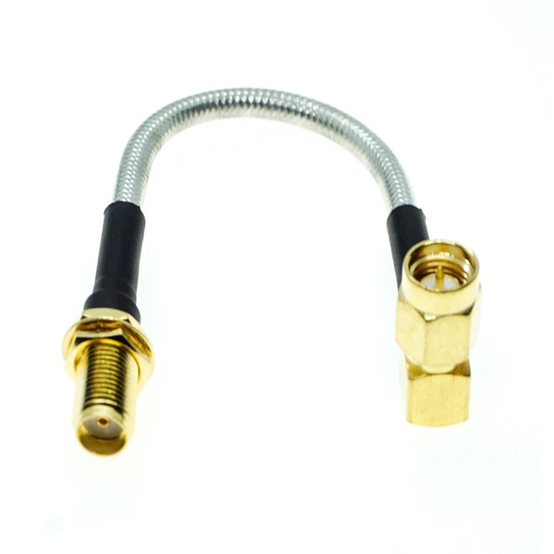 

SMA male right angle RA to SMA female Bulkhead connector RG402 .141" Semi flexible rigid Coaxial cable