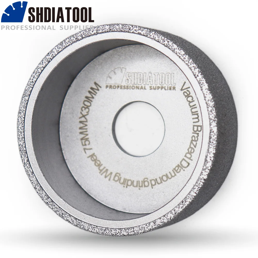 SHDIATOOL Dia75mmX30mm Hand-held Grinding Wheel Vacuum Brazed Diamond Flat Grinding Wheel Profile Wheel For Artificial Stone