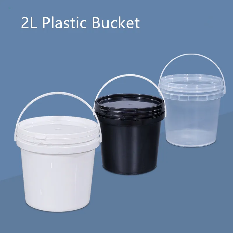 5PCS 2L High Quality Plastic Bucket With Lid and Handle Good Sealing Container for Water Honey Food Grade Storage Pail