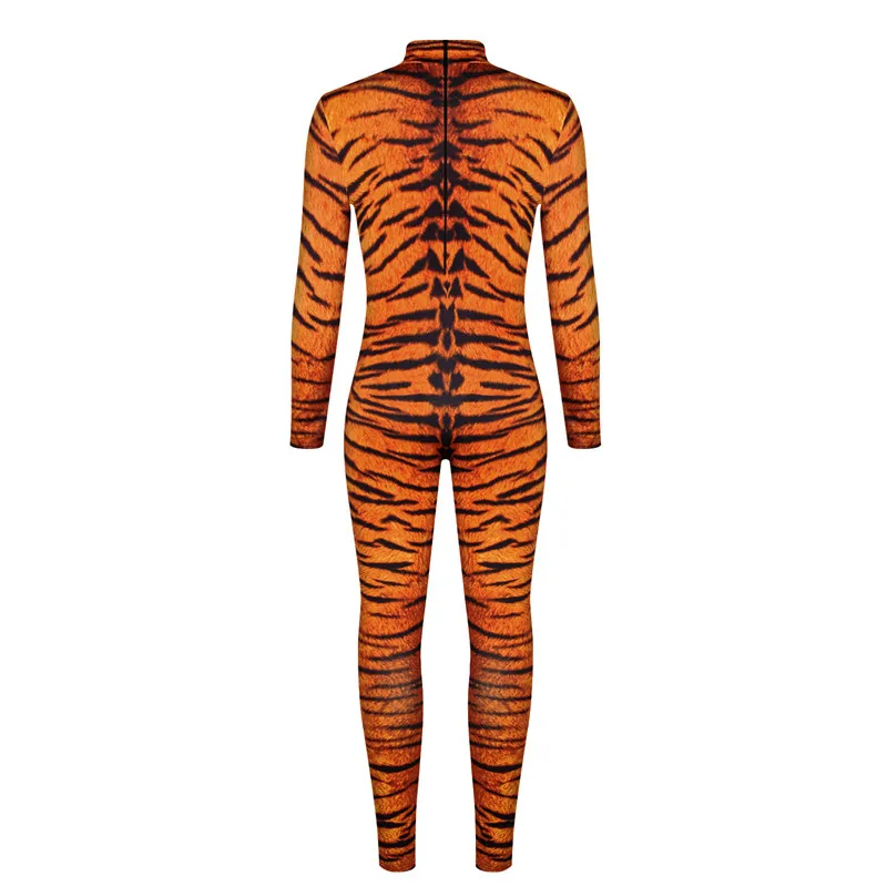 Costumes d'Halloween Sexy pour Hommes, Catsuit Zentai de ix, Imprimé 3D de Tigre Imbibé, Muscle Cosplay, Combinaison de Batterie