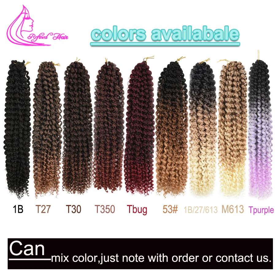 Passion Twist Hair Crochet Braids Synthetic Water Wave For Goddess Locs Curly Braiding Hair Extensions Ombre Blonde 22strands/pc