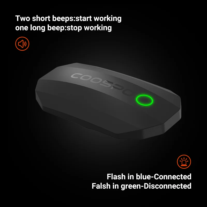 COOSPO BLE-Monitor de ritmo cardíaco ANT +, correa negra para el pecho, Sensor inalámbrico deportivo, Fitness, para ordenador de bicicleta Wahoo