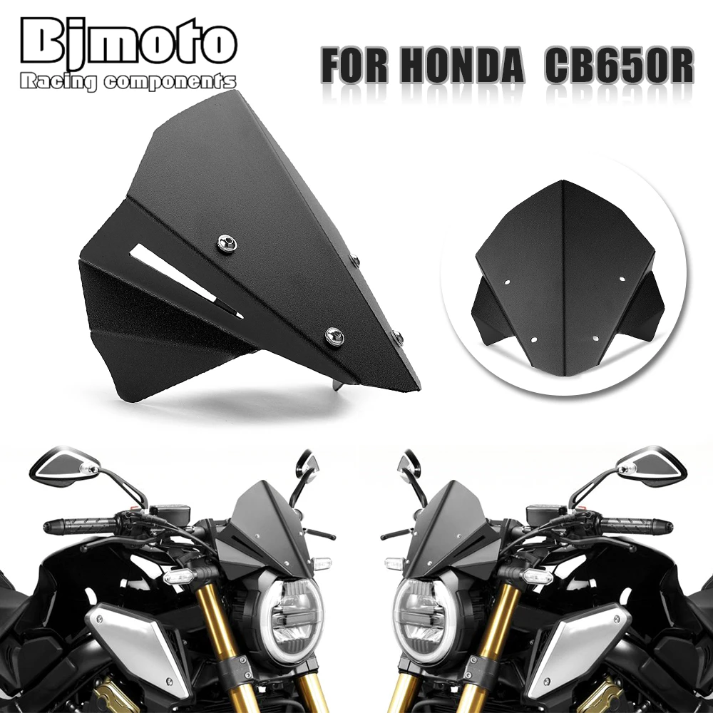 

BJMOTO Motorcycle Windscreen For Honda CB650R CB 650 R 2019 2020 Windshield Wind Screen Shield with Mounting Holder Bracket