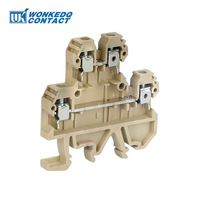 10Pcs DK4Q/35 Screw Connection Double 2 Level 4-Conductor 4 mm² SAK Wire Electrical Connector DIN Rail Terminal Block DK 4Q/35