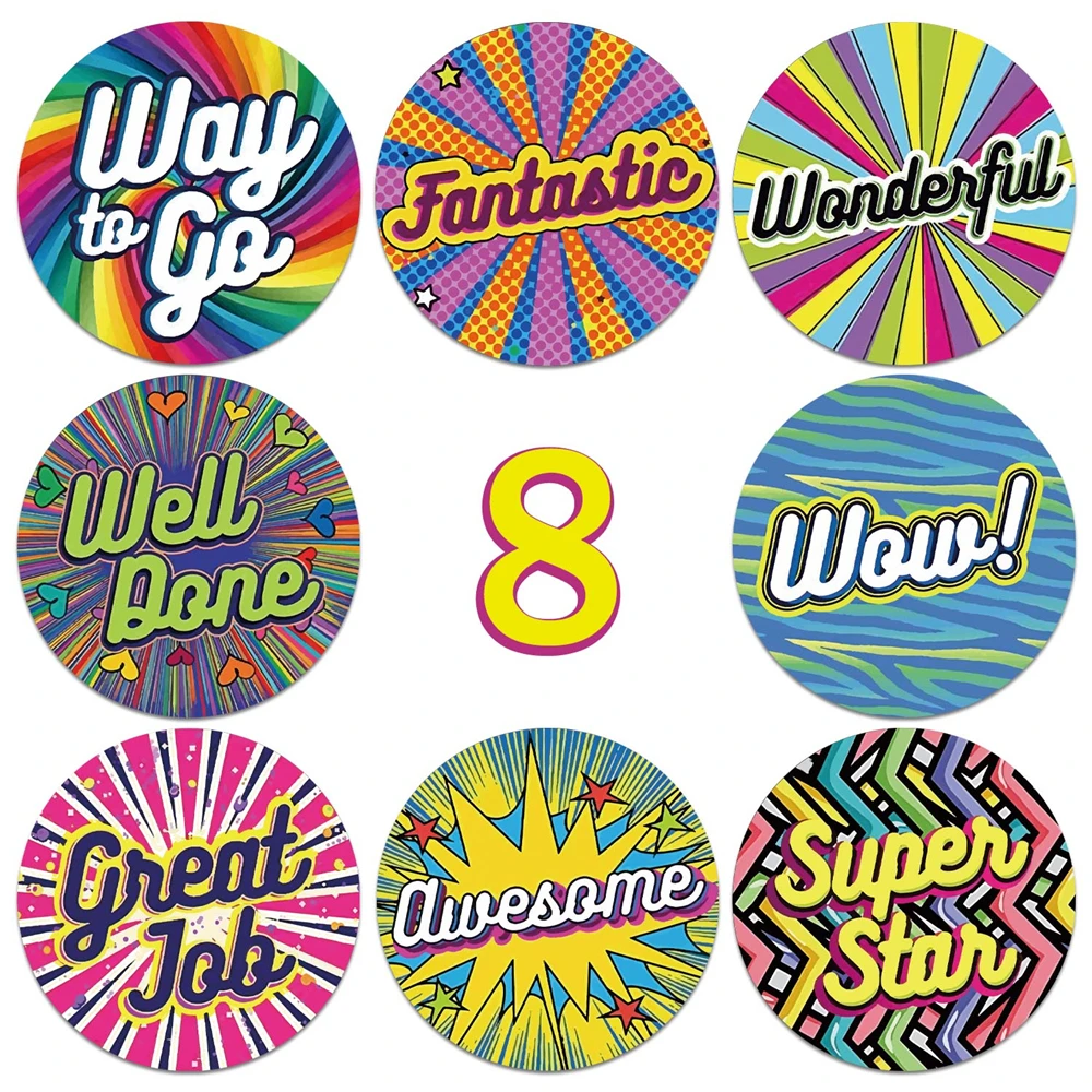 500Pcs Reward Stickers Motivational Words Labels for School Teacher Reward Students Stickers Encourage Child Stationery Supplies