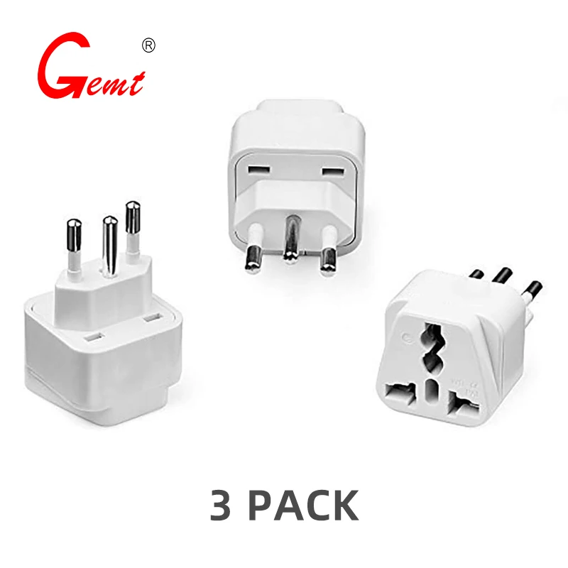 Brazil South Africa Travel Plug Adapter Grounded Universal Type N Plug Adapter BR To US Adapter - Ultra Compact For Brazil South