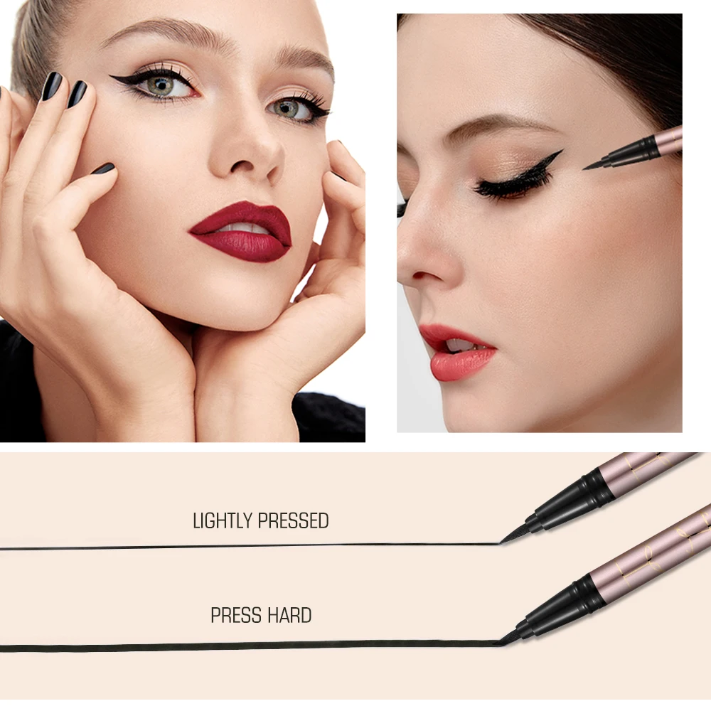 O.TWO.O 24 Hours Lasting Eyeliner Liquid Black Color Waterproof Eye Liner Pencil Smudge-Proof Cosmetic