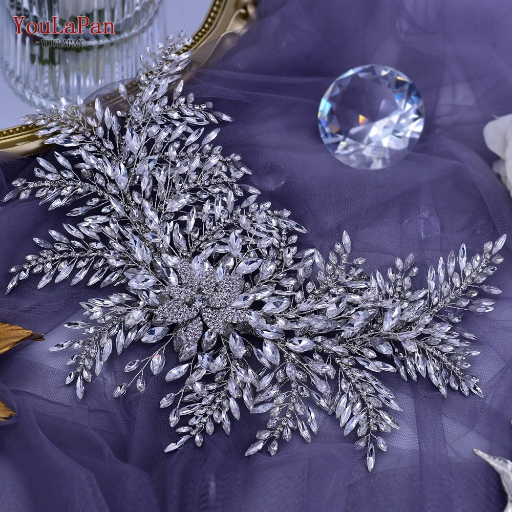 YouLaPan HP420 Luxury Bridal Tiara Wedding Headband Rhinestone Wedding Hair Accessories Handmade Bride Headpiece Head Jewelry