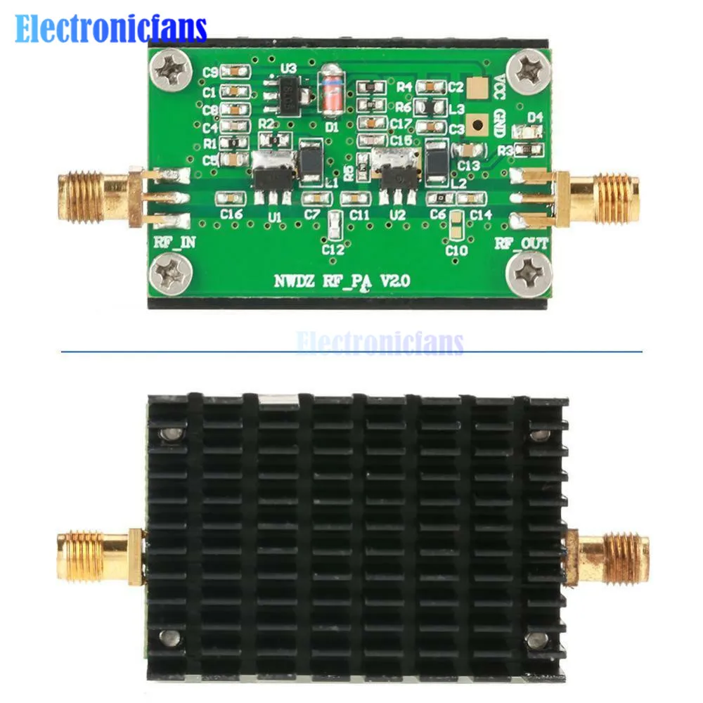 New 2MHZ-700MHZ RF Power Amplifier 3W 20dB Low Noise Broadband RF Power Amplification Module for HF VHF UHF FM Transmitter Radio