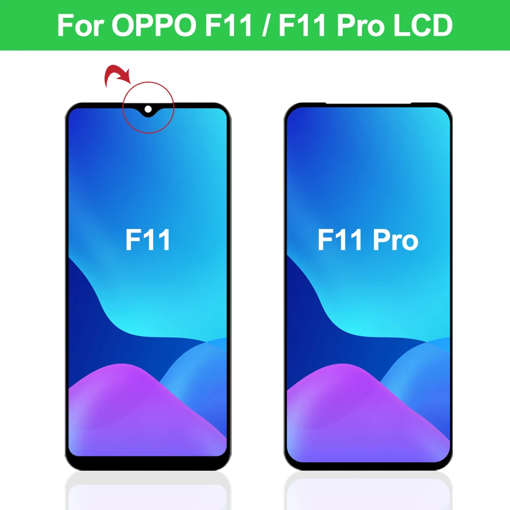 6.53\'\' For OPPO F11 F 11 LCD CPH1913 Display Screen Touch +Frame Digitizer Assembly For OPPO F11 pro CPH1969 Display