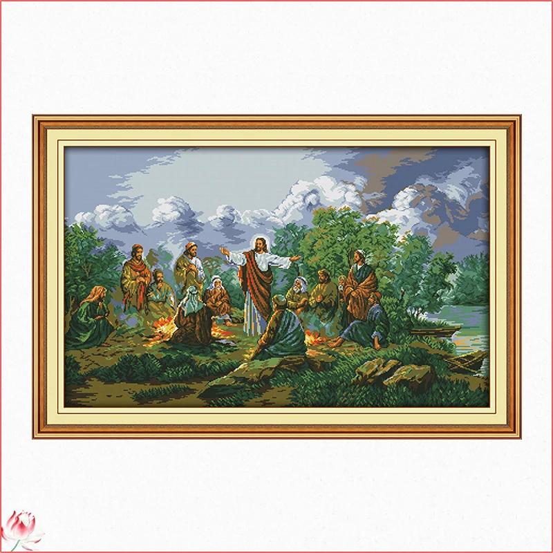 

Jesus And His Disciples Scenery Cross Stitch Kit DIY Pattern 14CT 11CT Embroidery Set Needlework Home Decoration Craft Painting