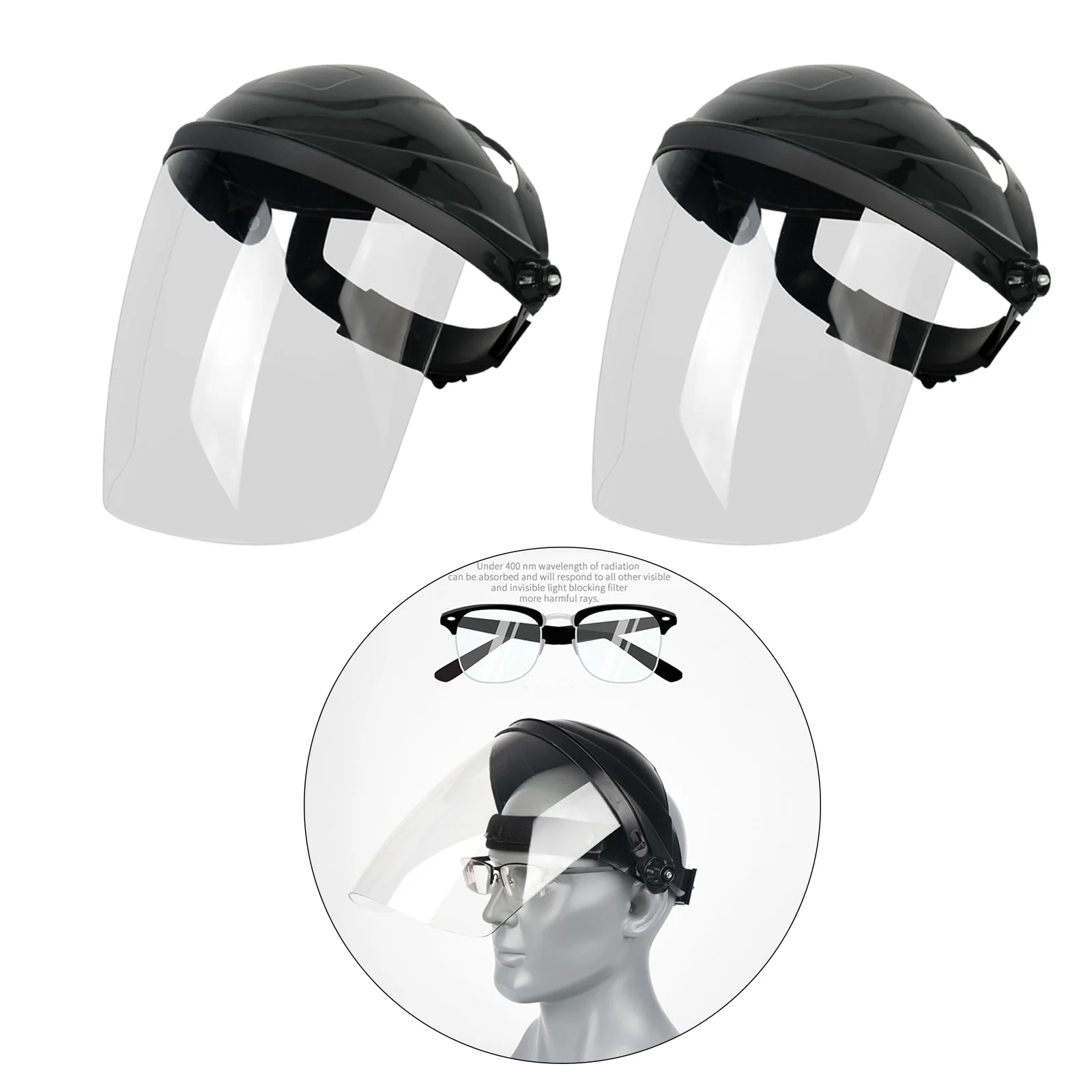 Anti-Fog Full Face Shield Headgear Wide Visor Universal Grinding Welding Helmet Professional Reusable Face Cover