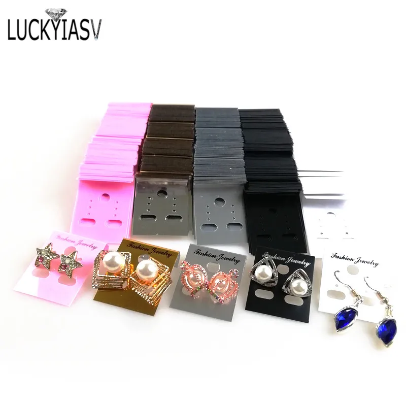 100Pcs Earring Plastic Display Cards Ear Stud Hang Holder Tag Jewelry Display earrings display cards