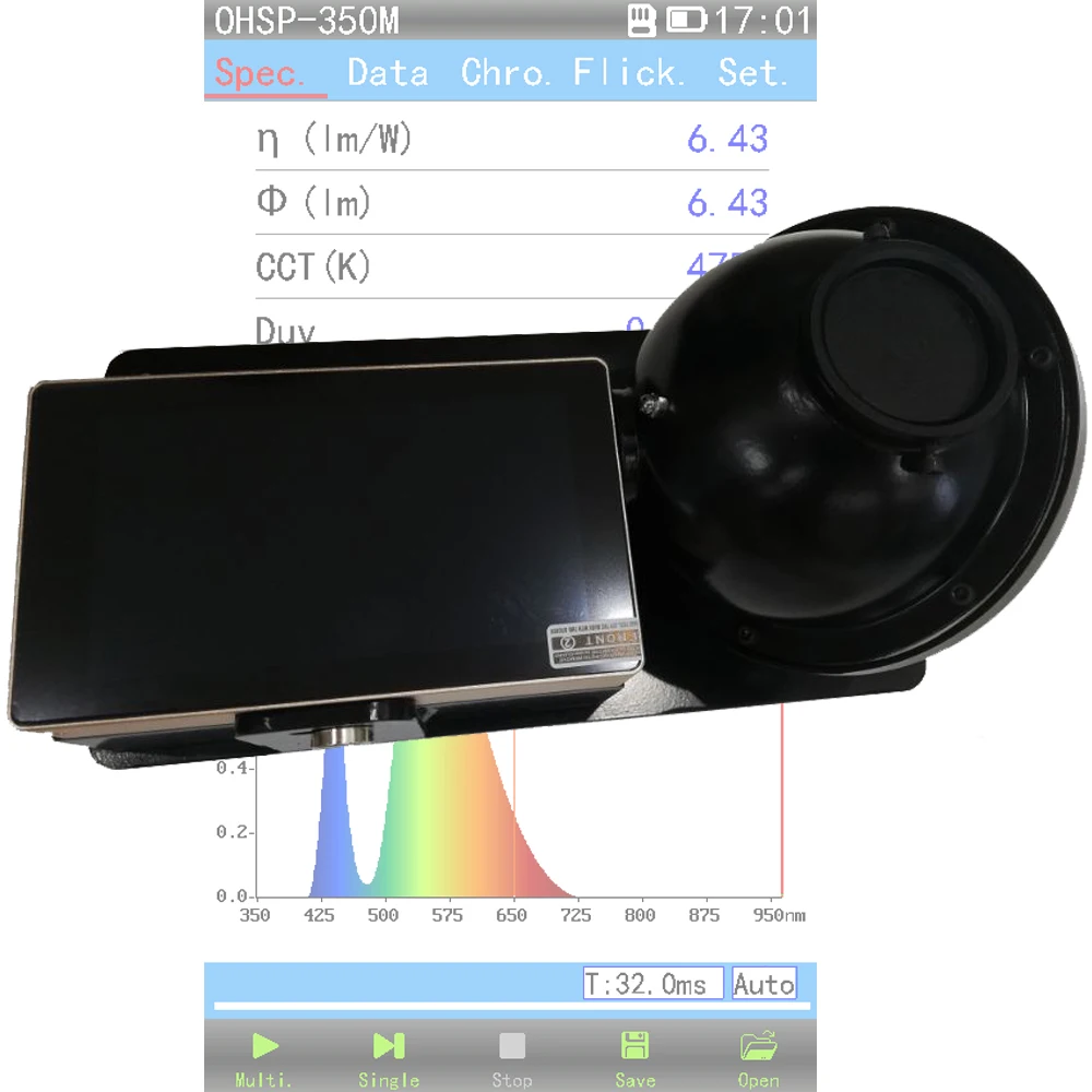 OHSP350M Portable Spectrometer With 100mm Integrating Sphere System Lumen Test