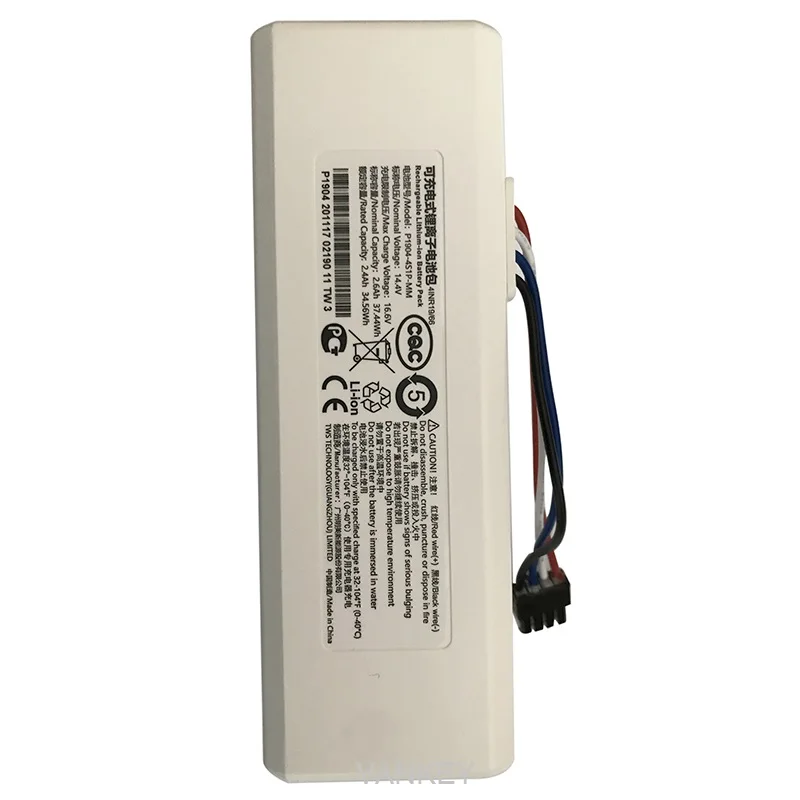 Rechargeable Li-ion Battery for Xiaomi Mijia 1C STYTJ01ZHM Robot Vacuum Cleaner Battery Pack with Capacity 2600mAh Power Supply