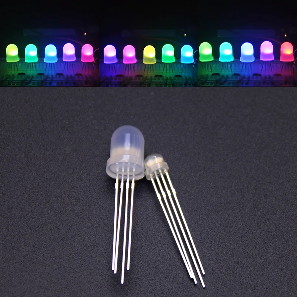 DC5V Diffused round hat RGB LED with WS2811 PL9823 APA106 chipset inside,5mm 8mm Neo pixel Arduino led chips RGB full color