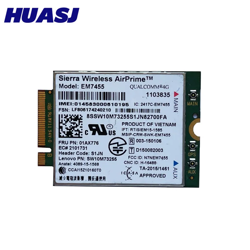 EM7455 FRU 01AX748 LTE 3G 4G Tarjeta for Thinkpad X1 carbono 5th gen X270 T470 T470S T470P t570 L570 L470 P51 P71