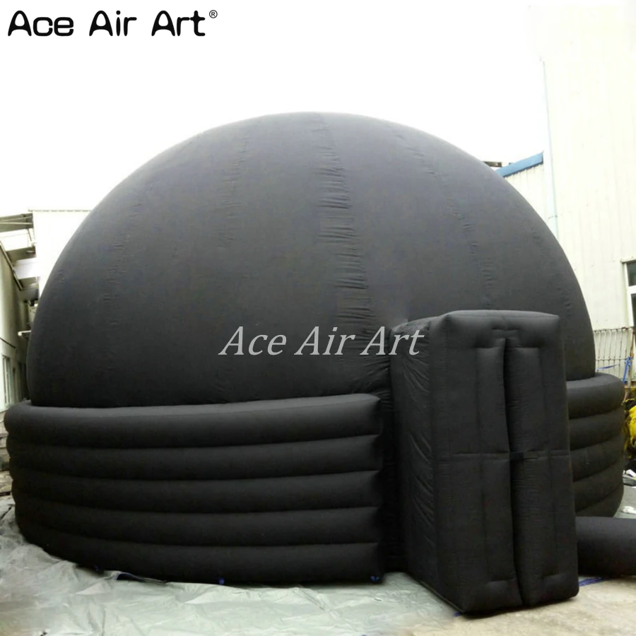 360 องศา Soft Inflatable ท้องฟ้าจําลองสีดํา, Igloo Theatre/Cinema เต็นท์โดมสําหรับดาราศาสตร์การศึกษาหรือภาพยนตร์หน้าจอเช่า