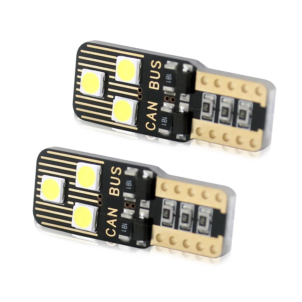 2 Pcs T10 Led Anti Error Car Brake Tail Parking Light W5W Led 12V White Car Dome Map Light