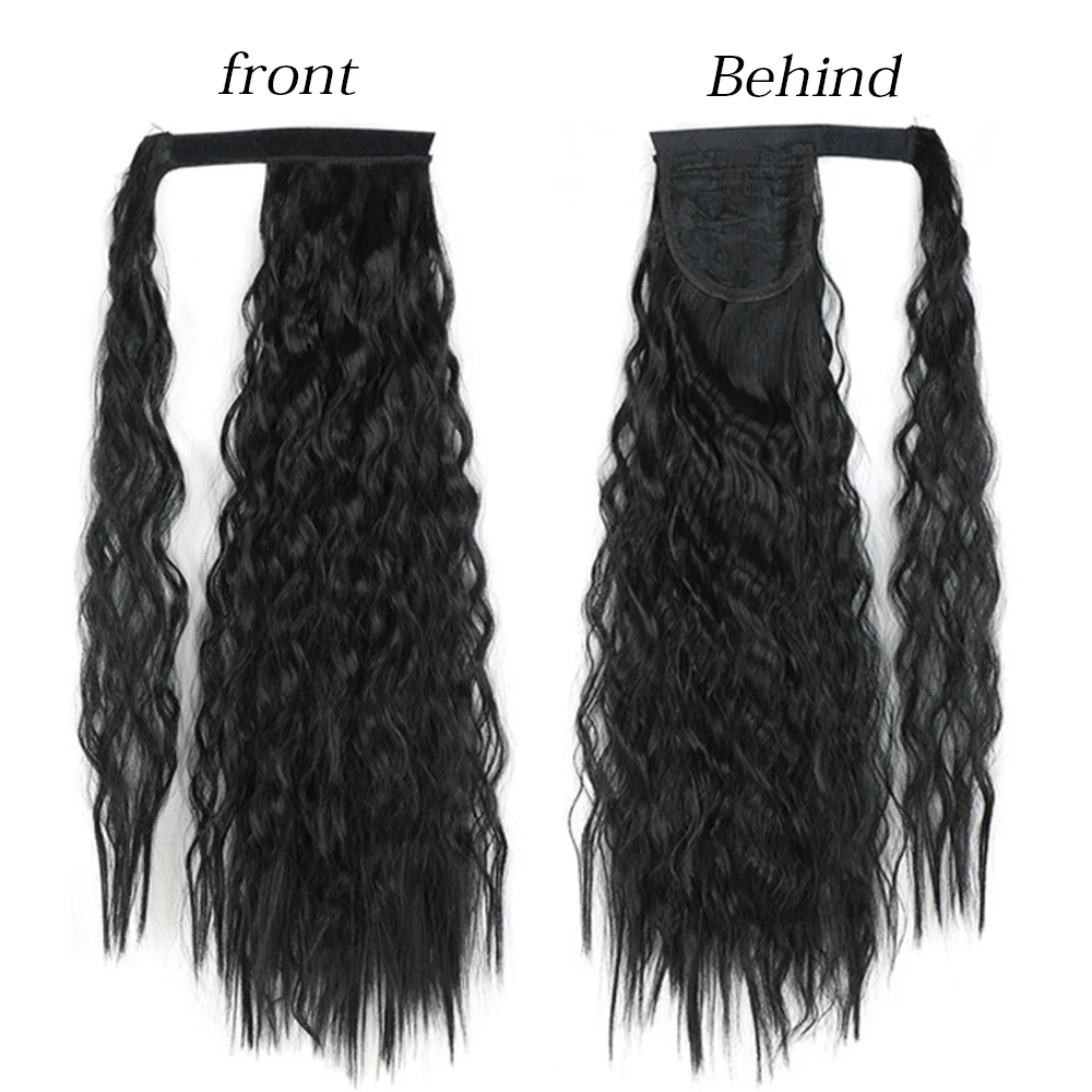 Synthetic Long Curly Ponytail Wrap Around Ponytail Clip in Hair Extensions Long Hairpiece Headwear  Hair Brown Gray