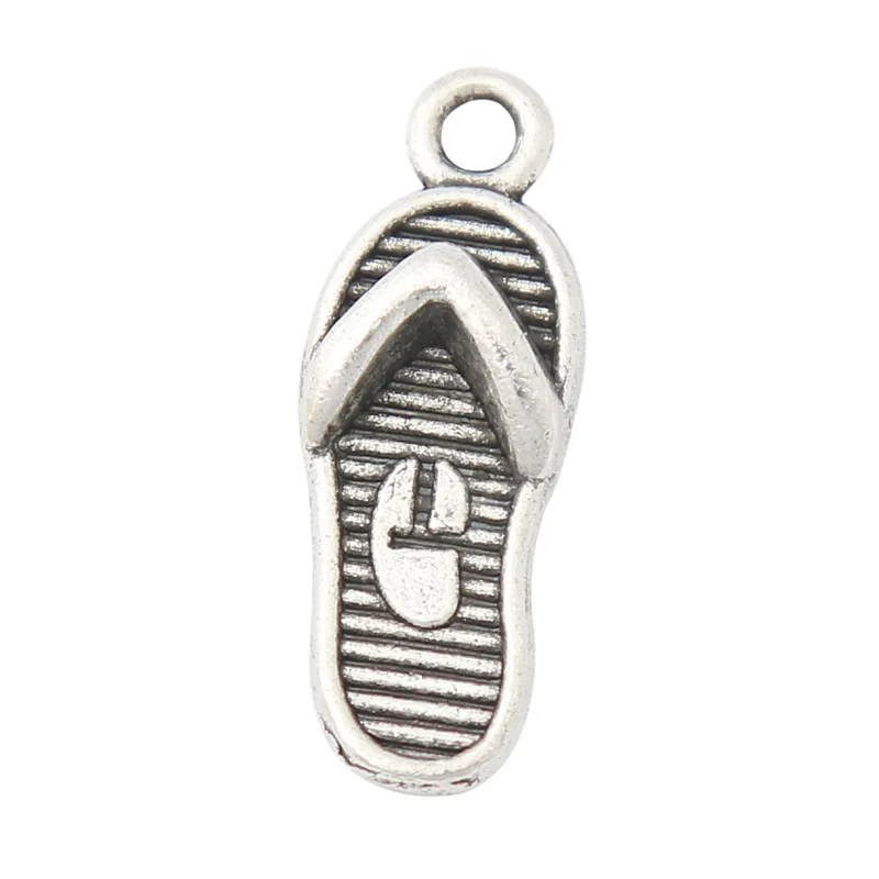 

RAINXTAR Fashion Alloy Jewelry DIY Slipper Charms Daily Use Charms 8*21mm 25pcs AAC214