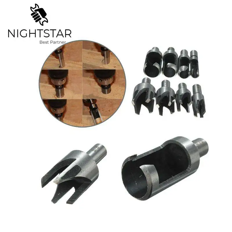 

Krachtige 8pcs Wood Plug Cutter Cutting Drill Bits Tenon Dowel Maker Plug Hole Cutter 5/8" 1/2" 3/8" 1/4" 6mm 10mm 13mm 16mm