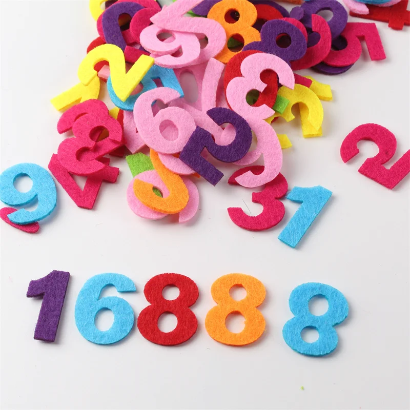 50pcs Number 1-9 English Letter A-z Patch Smiley Non-woven Cloth Colorful Kindergarten Children Diy Decoration Sewing Materials