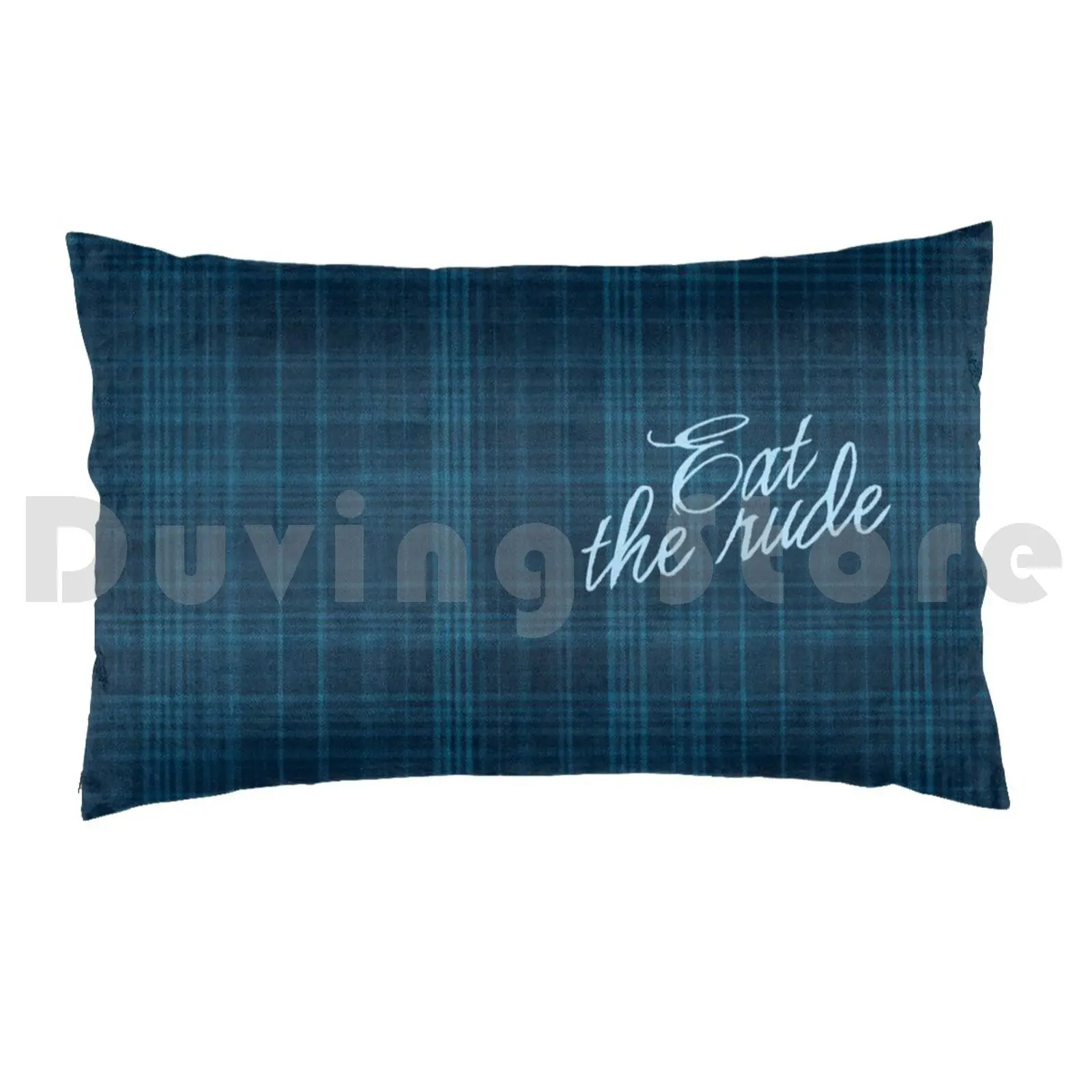 Eat The Rude Plaid Background-Hannibal Quote Pillow Case DIY 50*70 Eat The Rude Hannibal Fannibal Mads